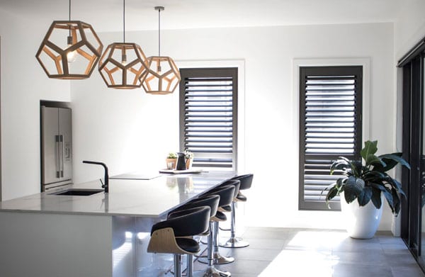 Black plantation shutters add an extra touch of style to your home