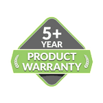 5+ year product warranty badge