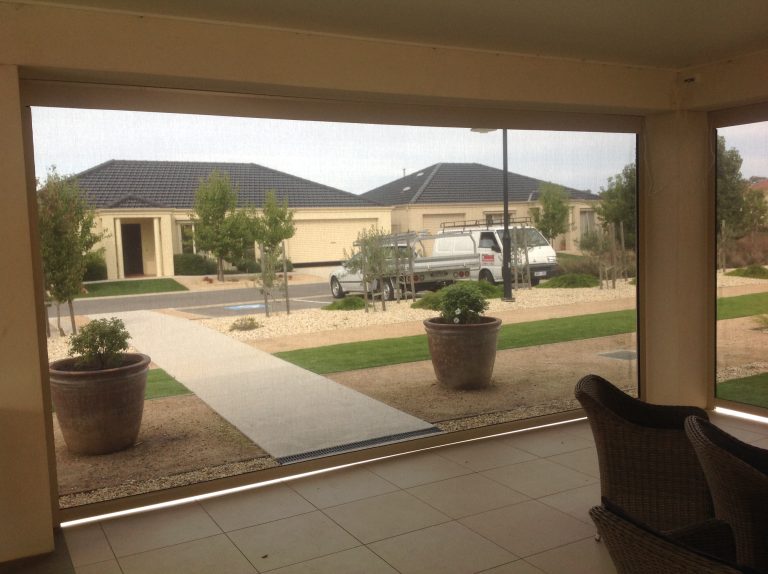 outdoor roll-up blinds in Newcastle house
