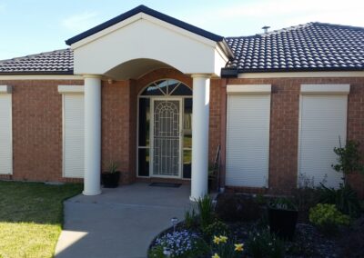 white roller shutters for home