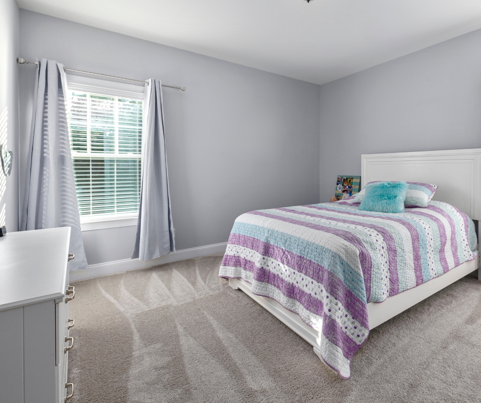 white plantation shutters with grey curtains