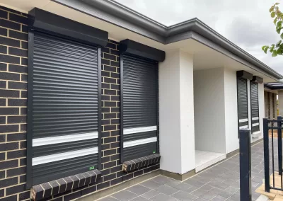 Home design roller shutters in black