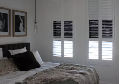 roller shutters with plantation shutters combined