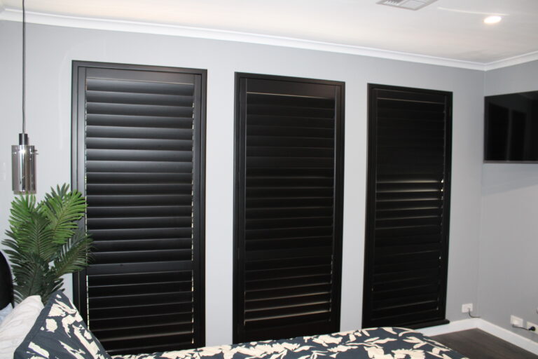 black plantation shutters Newcastle