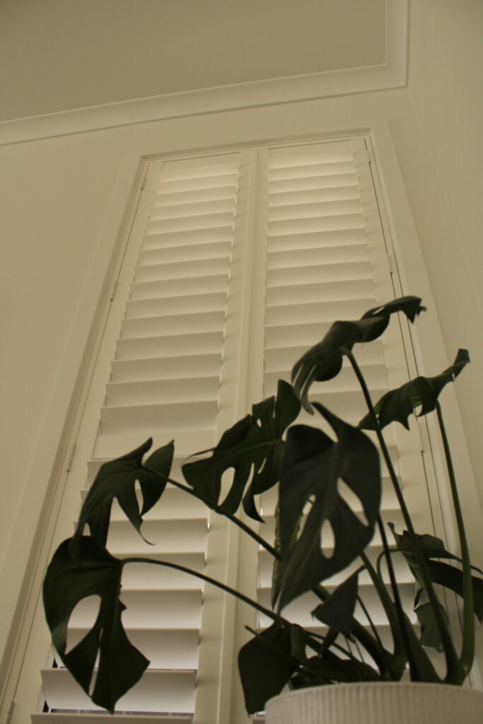white custom-made plantation shutters