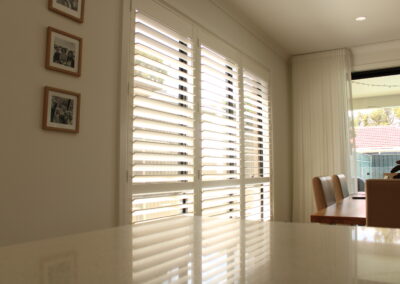 plantation shutters in a kitchen